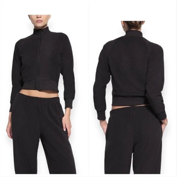 Skims Fleece Lounge Jacket, Black, Size XL, New‎ with tags - Picture 1 of 16
